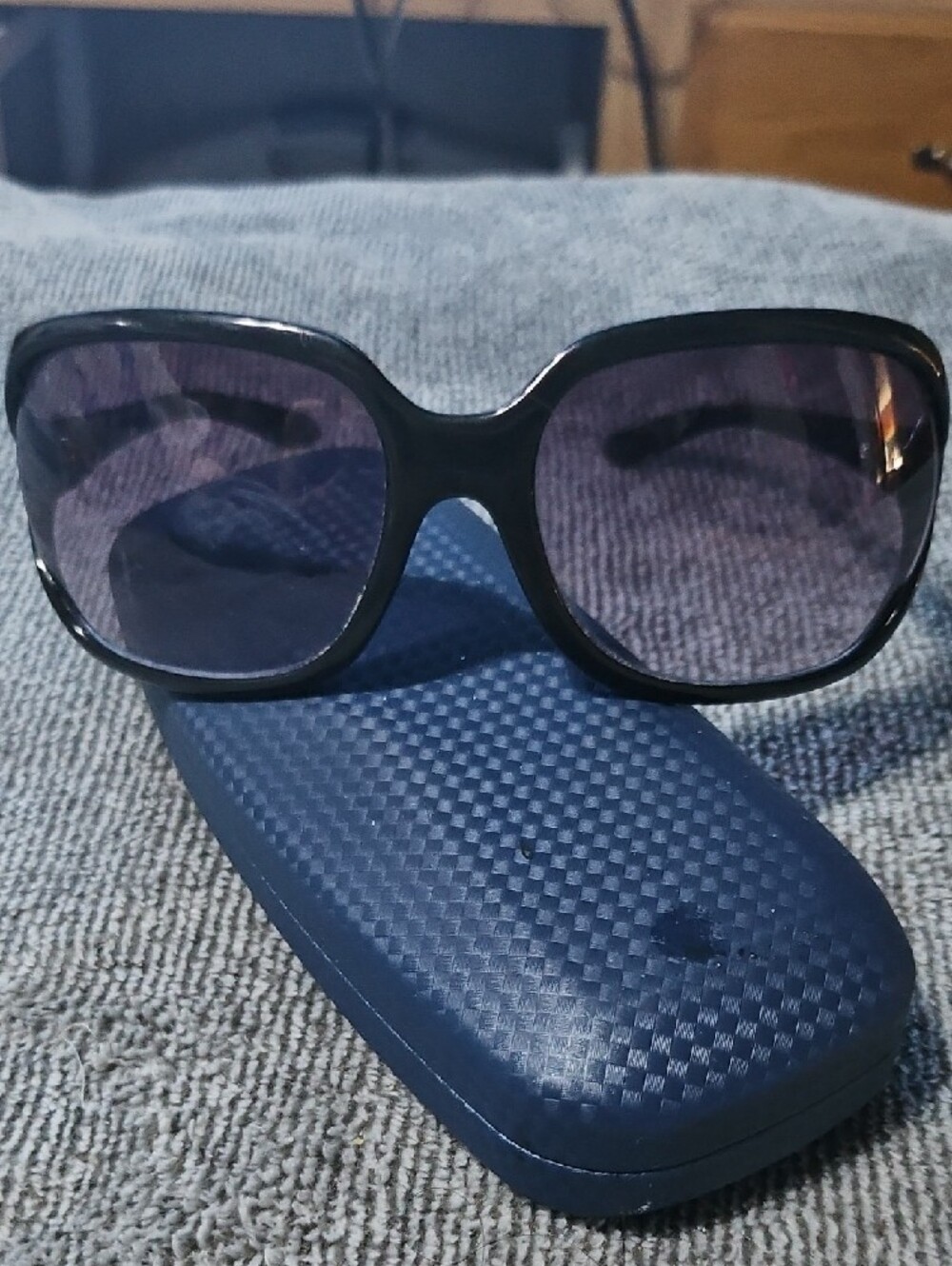 Michael Kors Black Frame Sunglasses with Purple-Tinted Lenses - Picture 3 of 5
